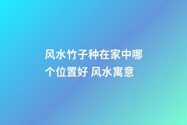 风水竹子种在家中哪个位置好 风水寓意